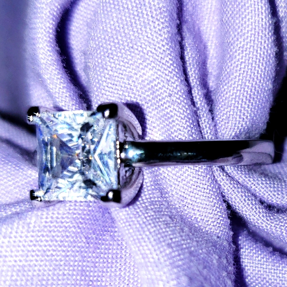 2ct White Sapphire Engagement Ring